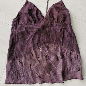 100% silk halter cami tank top